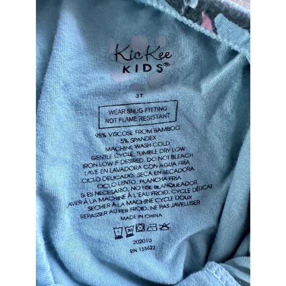 Kickee Pants Easter Happy Hopper Green Gray Bunny Two Piece Bamboo Pajama Set 3T - Picture 8 of 9